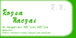 rozsa maczai business card